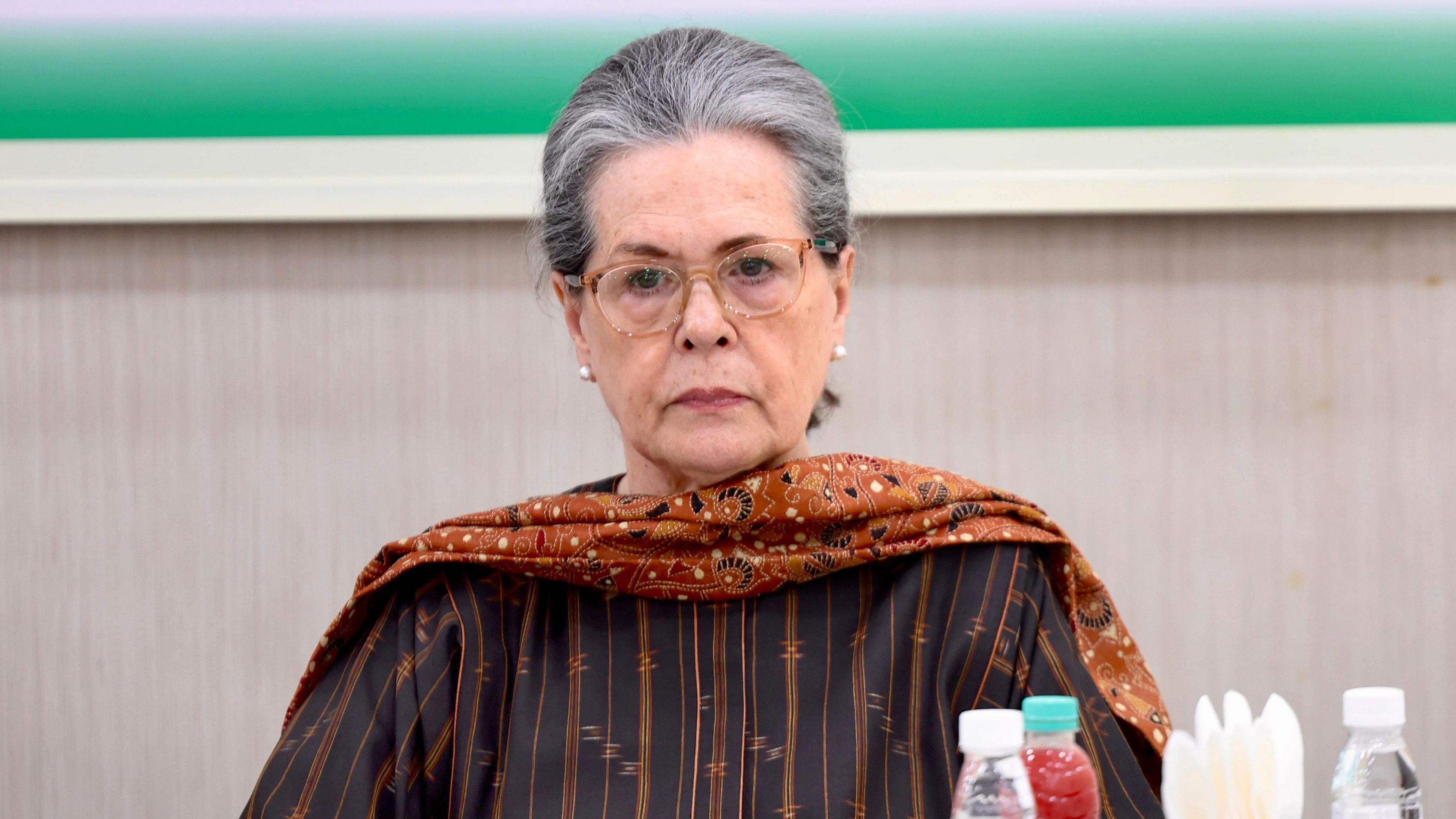 <div class="paragraphs"><p>File photo of&nbsp;Congress leader Sonia Gandhi during the Congress Central Election Committee (CEC) meeting.</p></div>